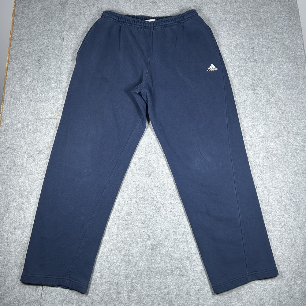 Vintage adidas Sweatpants Mens XL(31x30) Navy Y2K Joggers Embroidered Logo Baggy